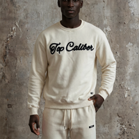 Cream Chenille Patch Crewneck— Premium Fleece