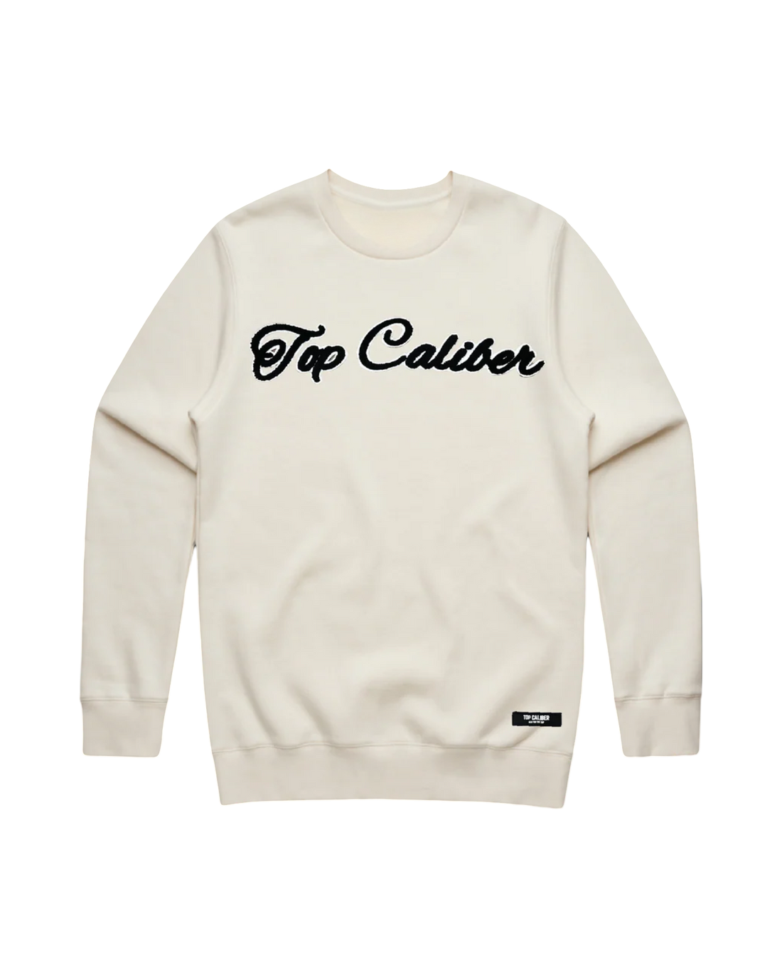 Cream Chenille Patch Crewneck— Premium Fleece