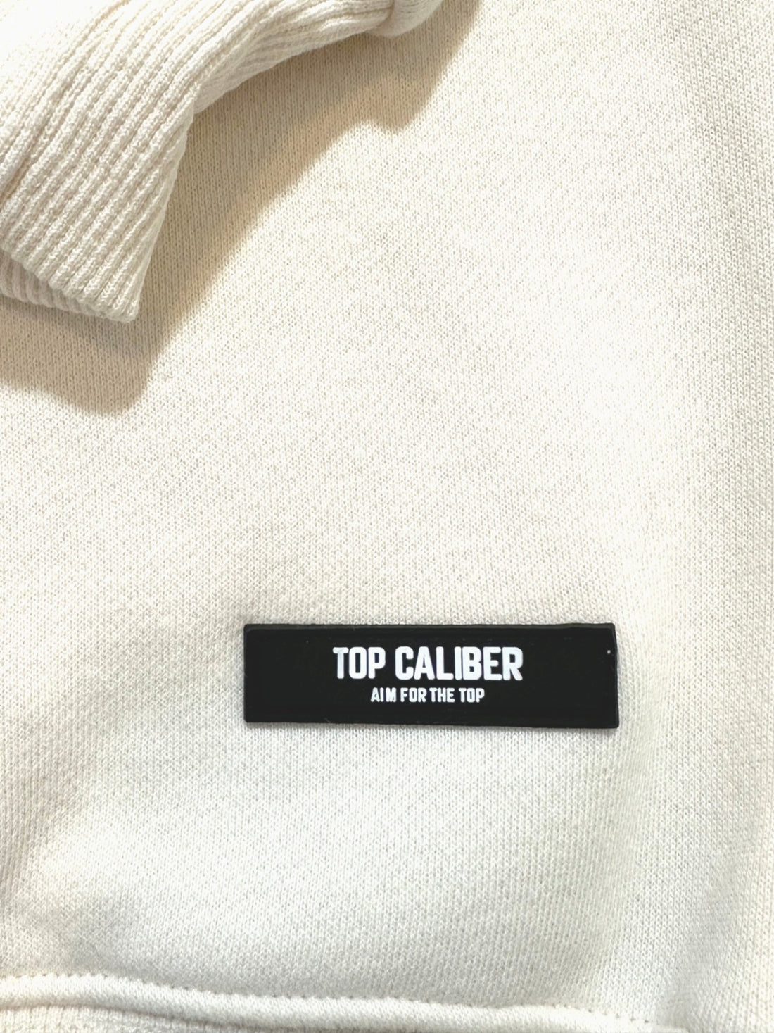 Cream Chenille Patch Crewneck— Premium Fleece