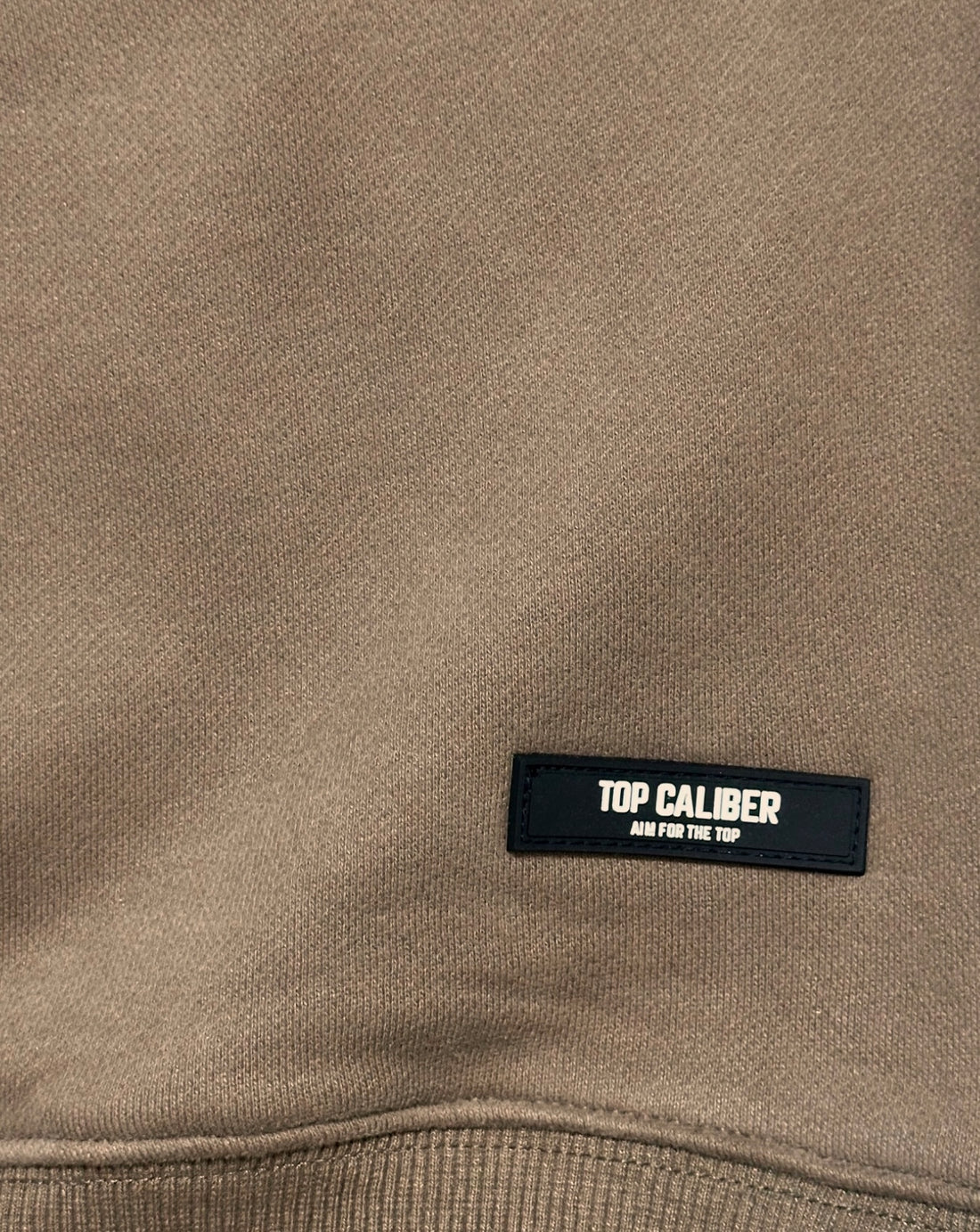 Mocha Chenille Patch Crewneck — Premium Fleece