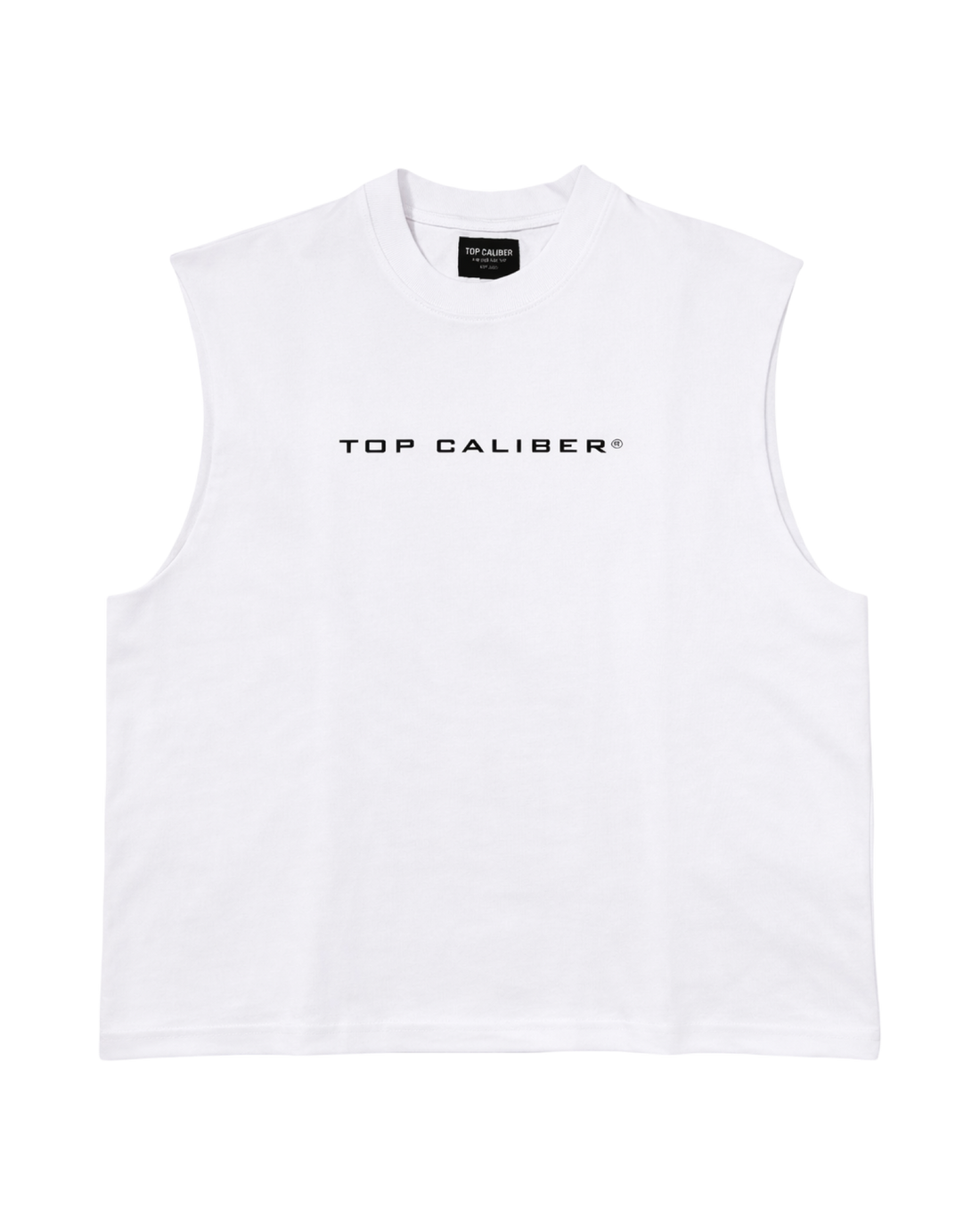 White Essential Boxy Cut-Off Tee — Athletic Relaxed Fit