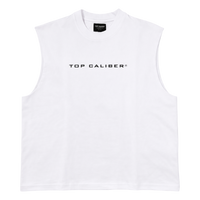 White Essential Boxy Cut-Off Tee — Athletic Relaxed Fit