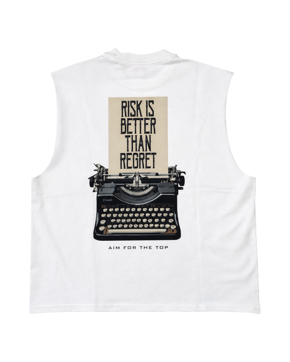 White Essential Boxy Cut-Off Tee — Athletic Relaxed Fit