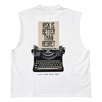 White Essential Boxy Cut-Off Tee — Athletic Relaxed Fit