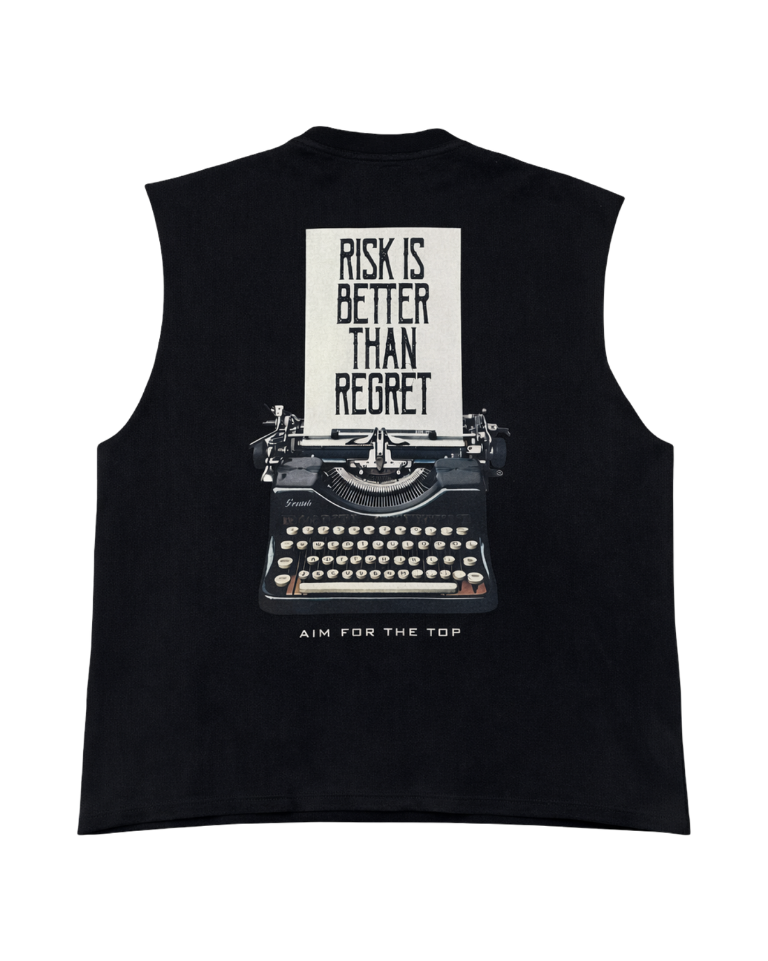 Black Essential Boxy Cut-Off Tee — Athletic Relaxed Fit