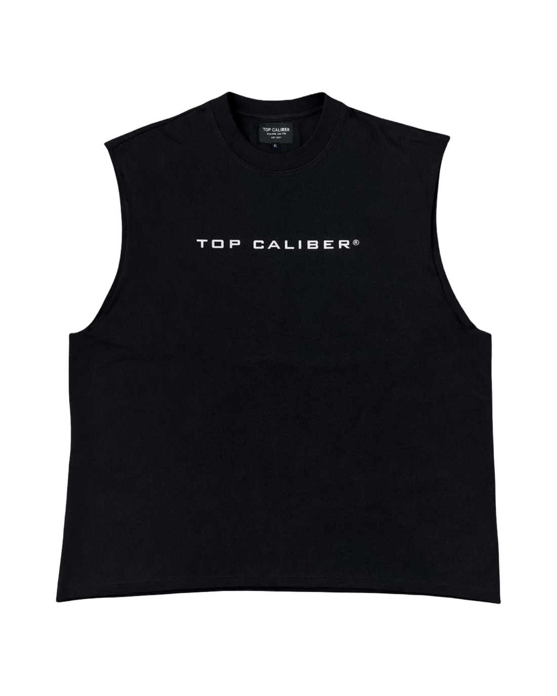 Black Essential Boxy Cut-Off Tee — Athletic Relaxed Fit
