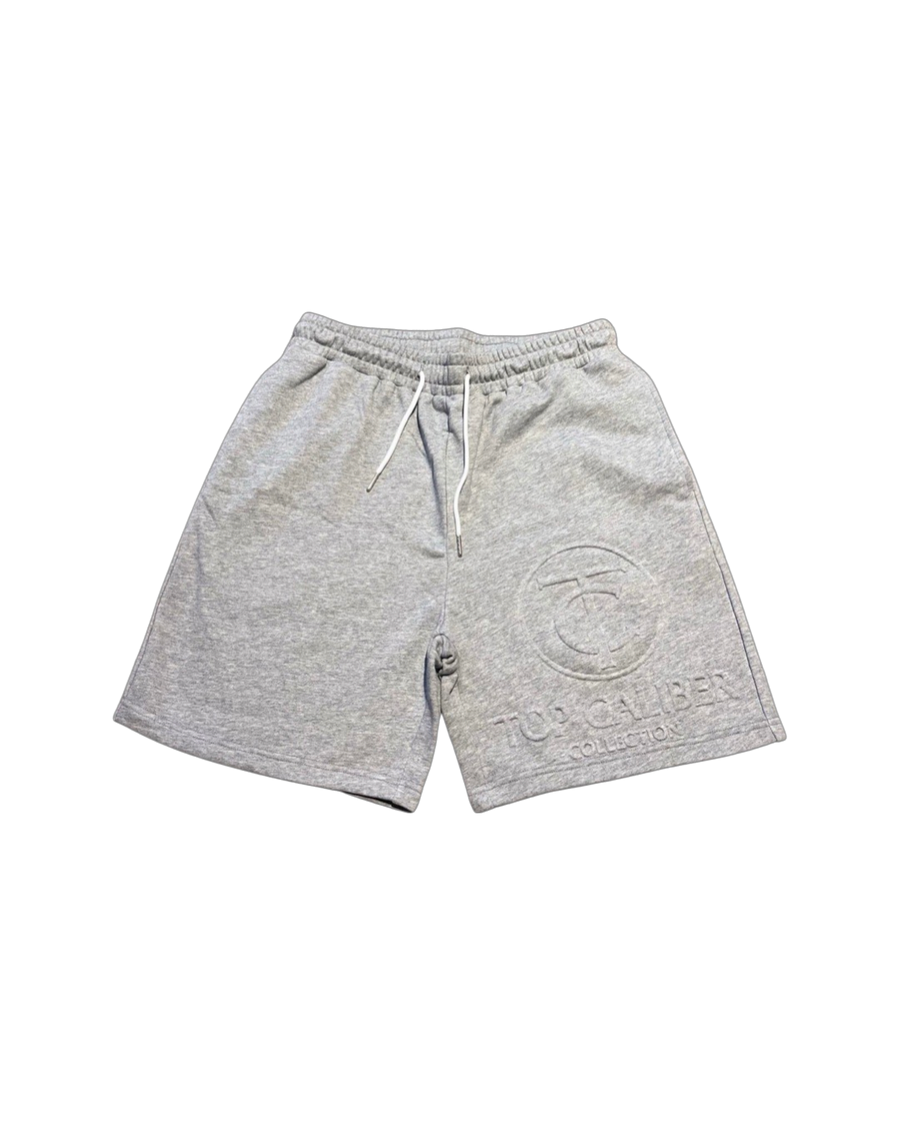 Grey 3D Embossed Shorts